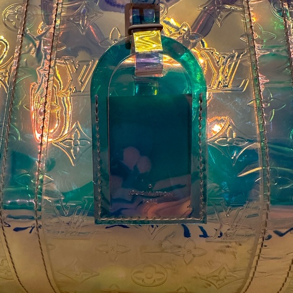Louis VuittonxVirgil Abloh Monogram PVC Prism Iridescent Keepall Bandouliére 50 - Picture 5 of 6